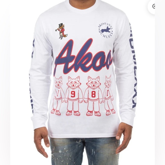 Akoo Flex T-Shirt 1980 White LS Men’s Size Large New - Picture 1 of 9
